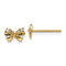 14K Yellow Gold Cubic Zirconia Children's Bow Post Earrings