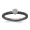 Ruthenium Over Sterling Silver Diamond Stackable Expressions Heart Ring 0.02ctw