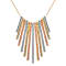 14k Rose Gold and Rhodium Over Brass Two-Tone Statement Necklace