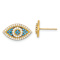 Rhodium Over 14k Yellow Gold Polished Blue and White Cubic Zirconia Evil
Eye Stud Earrings