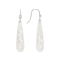 White Mother-of-Pearl and CZ Dangle Earrings In Sterling Silver