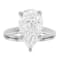 Lab-Grown Diamond Pear Shape Solitaire Ring In 14K White Gold 4.00ct
