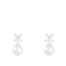 White Cultured Freshwater Pearl 14k White Gold Earrings 6-6.5mm