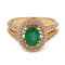 1.07 Ctw Emerald With 0.42 Ctw White Diamond Ring in 14K YG