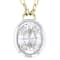 Two-Tone Moissanite Oval Solitaire Necklace In 14K Gold And
Platinum-Enhanced Sterling Silver 2.10ct DEW