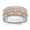 14K Two-tone White and Rose Gold Diamond Wedding Band 1.03ctw