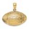 14k Yellow Gold 3D Textured and Brushed Football Horizontal Pendant