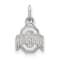 Rhodium Over Sterling Silver LogoArt Ohio State University Extra Small Pendant