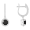 6mm Round Black Onyx 1/3 ctw Diamond Rhodium Over Sterling Silver Halo
Dangle Earrings