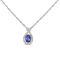 Rhodium Over Sterling Silver 8x6mm Oval Tanzanite and Cubic Zirconia
Pendant 1.25ctw