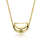 Bean Shaped Pendant Necklace In 14K Gold Over Sterling Silver