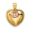 14k Yellow Gold and Rhodium Over 14k Yellow Gold I Love You Textured in
Heart Pendant