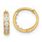 14K Yellow Gold 2mm Cubic Zirconia Huggie Hoop Earrings