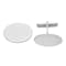 Rhodium Over 14K White Gold Men's Oval Cuff Links