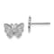 Rhodium Over 14k White Gold Textured Butterfly Stud Earrings