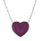 Sterling Silver Lab Created Ruby Heart Necklace 1.5ctw