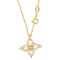 5-5.5mm Round White Freshwater Pearl and White Topaz 14K Yellow Gold
Over Sterling Silver Necklace