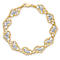 14k Two-tone Gold Diamond-Cut Fancy Flower Link Bracelet