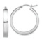 Rhodium Over 14k White Gold 1/1" Polished Hoop Earrings