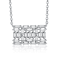 Baguette CZ Rectangular Cluster Pendant Necklace In Sterling Silver