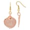 24k Rose Gold Dipped Aspen Leaf Shepherd Hook Earrings
