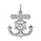 Rhodium Over Sterling Silver Mariner Cross Pendant