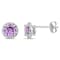 Amethyst and Diamond 10K White Gold Earrings 0.87ctw