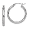 Rhodium Over Sterling Silver 2.7x25mm Twisted Hoop Earrings