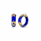 14K Yellow Gold Over Sterling Silver Mini Gold Leaf Acrylic Hoops in
Royal Blue