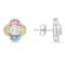 Pink, Yellow, Blue, And White Cubic Zirconia Rhodium Over Sterling
Silver Earrings 1.64ctw
