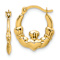 14k Yellow Gold 9/16" Claddagh Hoop Earrings