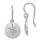 Rhodium Over Sterling Silver Polished Sand Dollar Dangle Earrings