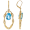 Freeform Dangle With Blue Topaz Earrings In 18K Gold Over Sterling
Silver 13.25ctw