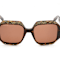 Swarovski Brown Tortoise with Crystal Detail Frame / Brown Lens Sunglasses