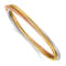 14K Tri-Color Polished 3 Intertwined Slip-on Bangle