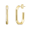 Hexagonal Open Hoop Earrings In 14K Gold Over Brass