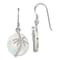 Rhodium Over Sterling Silver Polished Mother of Pearl Palm Tree Earrings