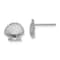 Rhodium Over 14K White Gold Textured Scallop Shell Stud Earrings