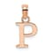 14k Rose Gold Polished Block Letter P Initial Pendant