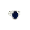 5.40 Ctw Blue Sapphire and 1.50 Ctw White Diamond Ring in 14K WG