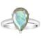 12x8mm Pear Shape Labradorite Rhodium Over Sterling Silver Ring