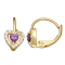 Lavender And White Cubic Zirconia 14k Yellow Gold Over Silver Children's
Heart Earrings 0.63ctw