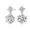Two-Stone CZ Drop Earrings In Sterling Silver