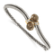 Sterling Silver with 14K Gold Over Sterling Silver Accent Oxidized Smoky
Quartz and Diamond Bangle