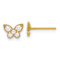 14k Yellow Gold Kids Cubic Zirconia Butterfly Stud Earrings
