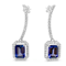 Rhodium Over Sterling Silver 8x6mm Tanzanite and White Cubic Zirconia
Earrings 3.30ctw