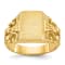 14K Yellow Gold 13x9mm Men's Signet Ring