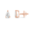 White Cubic Zirconia 14k Rose Gold Studs With Velvet Gift Box 0.50ctw