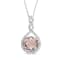 3.57ctw Morganite and Diamond Pendant in 14k White Gold