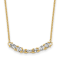 14K Yellow Gold and White Rhodium-plated Polished and Diamond-cut Bar Necklace